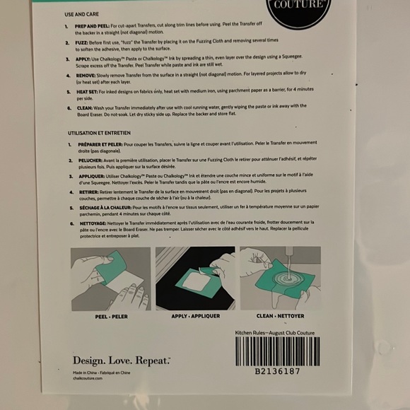 Kitchen Rules Chalk Couture Transfer Size B - Picture 2 of 3